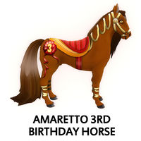 Amaretto 3rd Birthday Horse