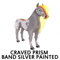 Craved Prism Band Silver Painted