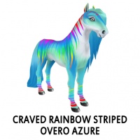 Craved Rainbow Striped Overo Azure