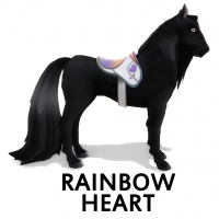 Saddle Rainbow Heart