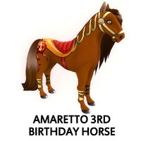 Amaretto 3rd Birthday Horse