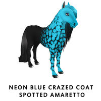 Neon Blue Crazed Coat Spotted Amaretto