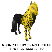 Neon Yellow Crazed Coat Spotted Amaretto