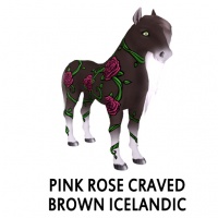 Pink Rose Craved Brown Icelandic