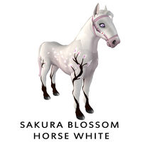 Sakura Blossom Horse White