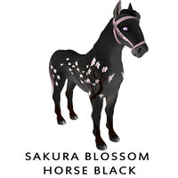 Sakura Blossom Horse Black