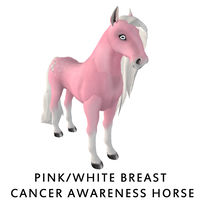 Pink/White Breast Cancer Awareness Horse