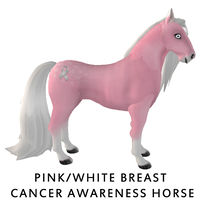 Pink/White Breast Cancer Awareness Horse